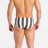 Swim Brief | Slim | Olive & Blanco Vertical Authentic Brazilian Sunga