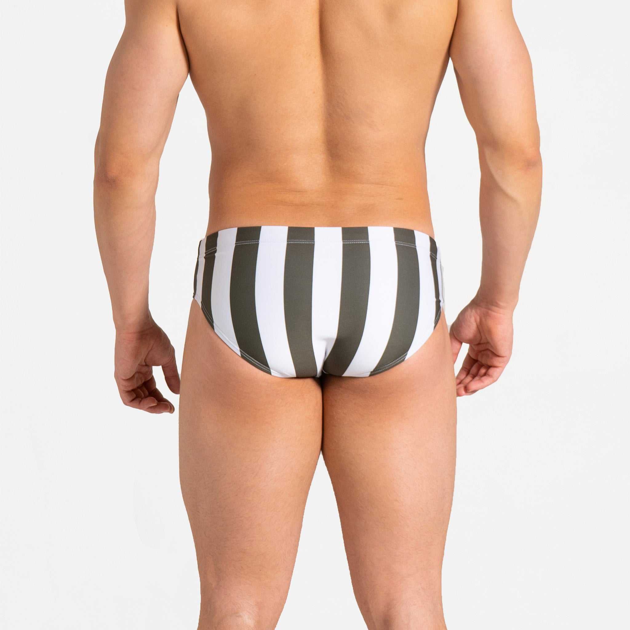 Swim Brief | Slim | Olive & Blanco Vertical Authentic Brazilian Sunga