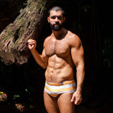 Swim Brief | Classic | Mustard & Blanco Horizontal - Authentic Brazilian Sunga