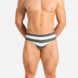 Swim Brief | Slim | Olive & Blanco Horizontal  - Authentic Brazilian Sunga