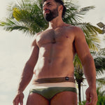 Abreu Clothing, Tricolor Collection, Men's Swim Brief, Brazilian Sunga, terra tres, safari tres