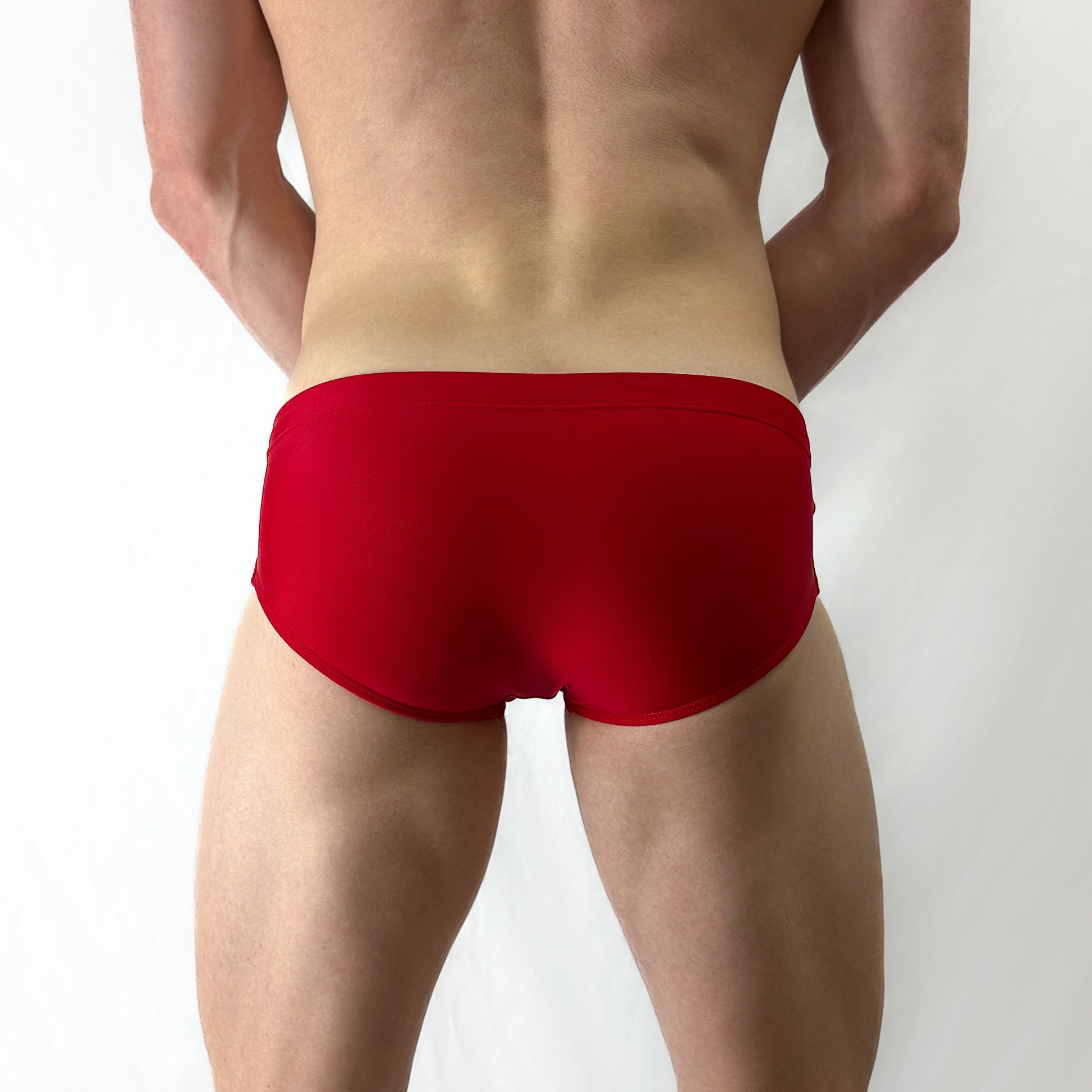 Classic Red Sunga Rear Stock Photo